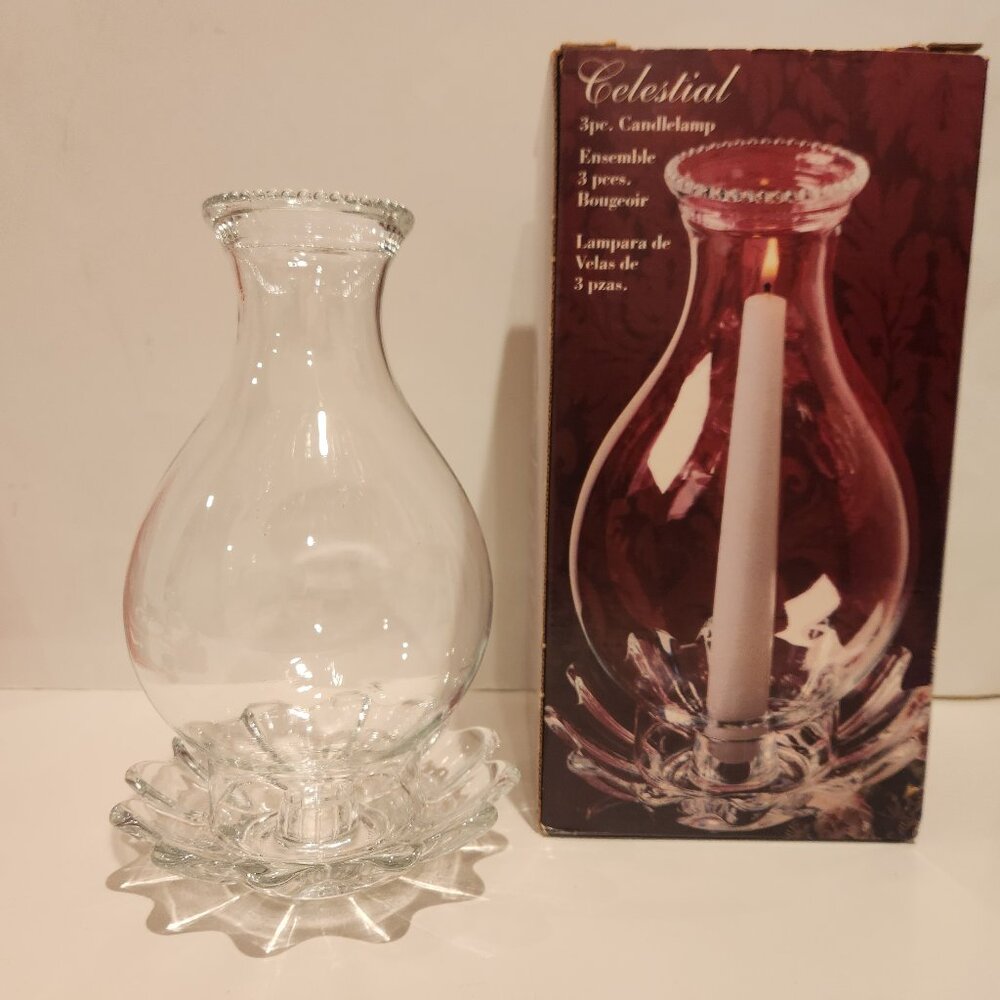 Candle Lamp Hurricane Lamp 2-Piece *AS IS*